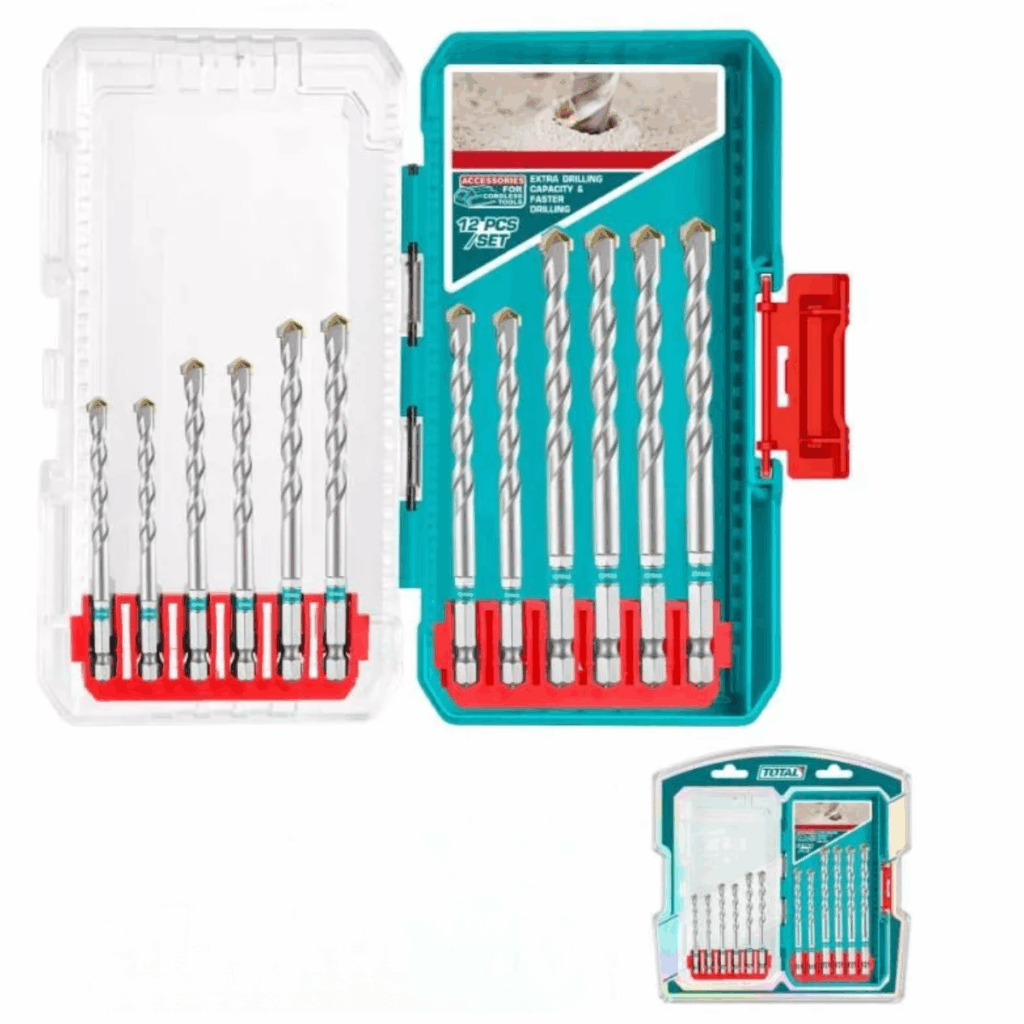 SET DE BROCAS ALBAÑILERIA 12PCS 3-10MM HEX + ESTUCHE INDUSTRIAL – TACSDL12206