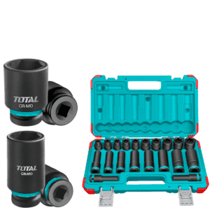 SET DADOS IMPACTO CORTO/LARGO 1/2'' 2X(10-24)MM 20PCS CR-MO MALETIN - THKISD12203L