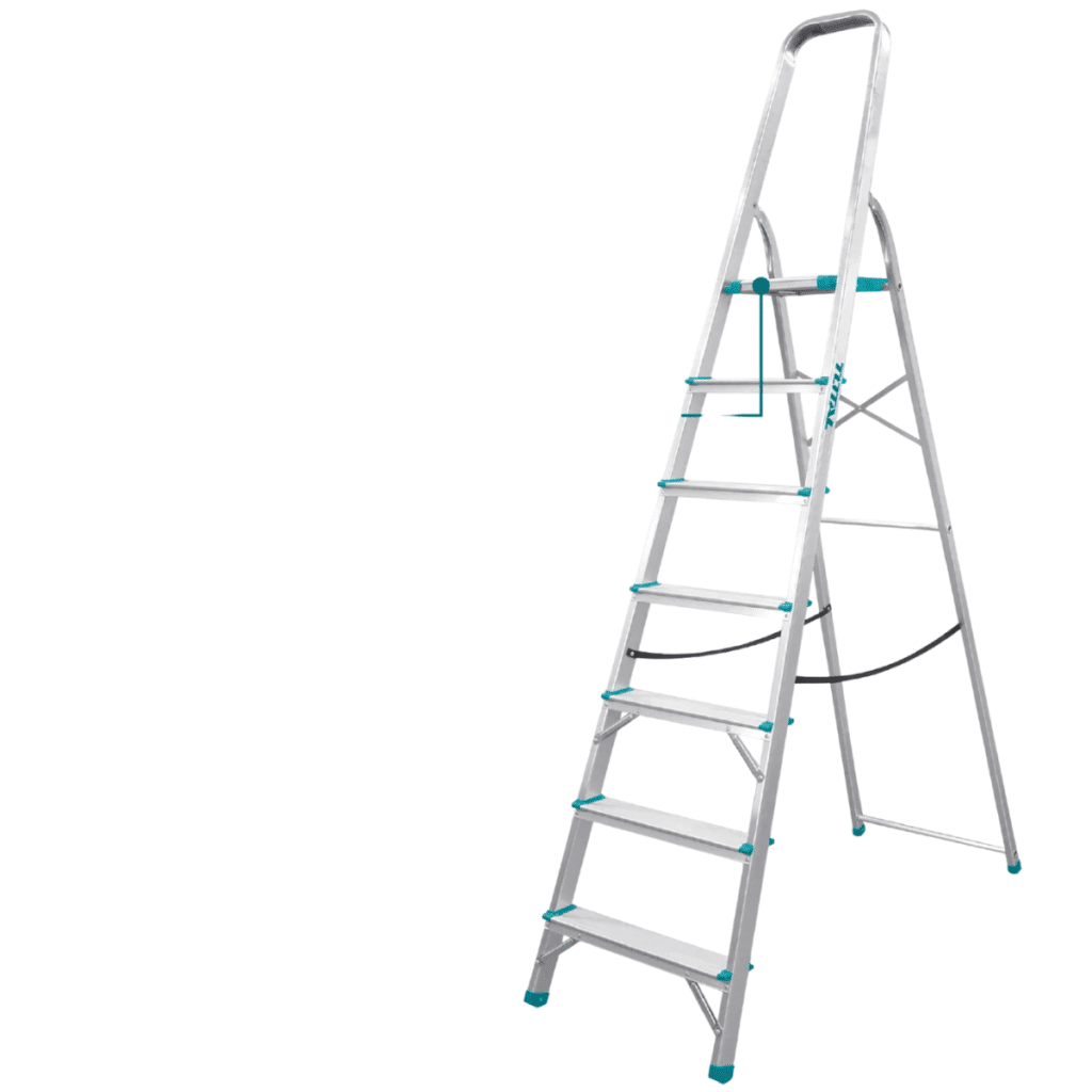 ESCALERA TIJERA ALU 7 PASOS 150KG PLAT.SUP: 26X25X3CM – THLAD06071