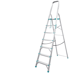 ESCALERA TIJERA ALU 7 PASOS 150KG PLAT.SUP: 26X25X3CM - THLAD06071