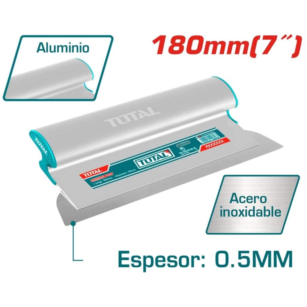 ESPATULA DE EMPASTADO 18CM DRYWALL TH:0.5MM ACERO INOX INDUSTRIAL – THSCL00701