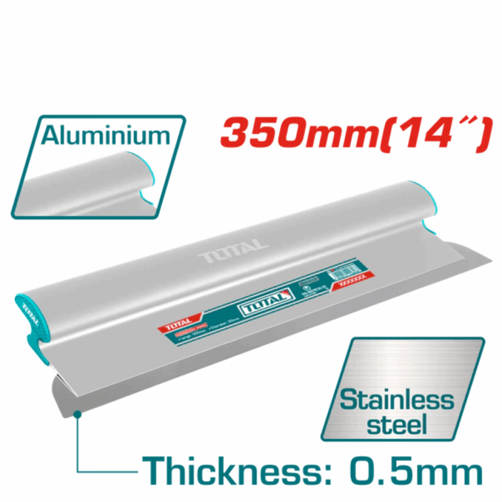 ESPATULA DE EMPASTADO DRYWALL 350MM TH:0.5MM ACERO INOX INDUSTRIAL – THSCL01401
