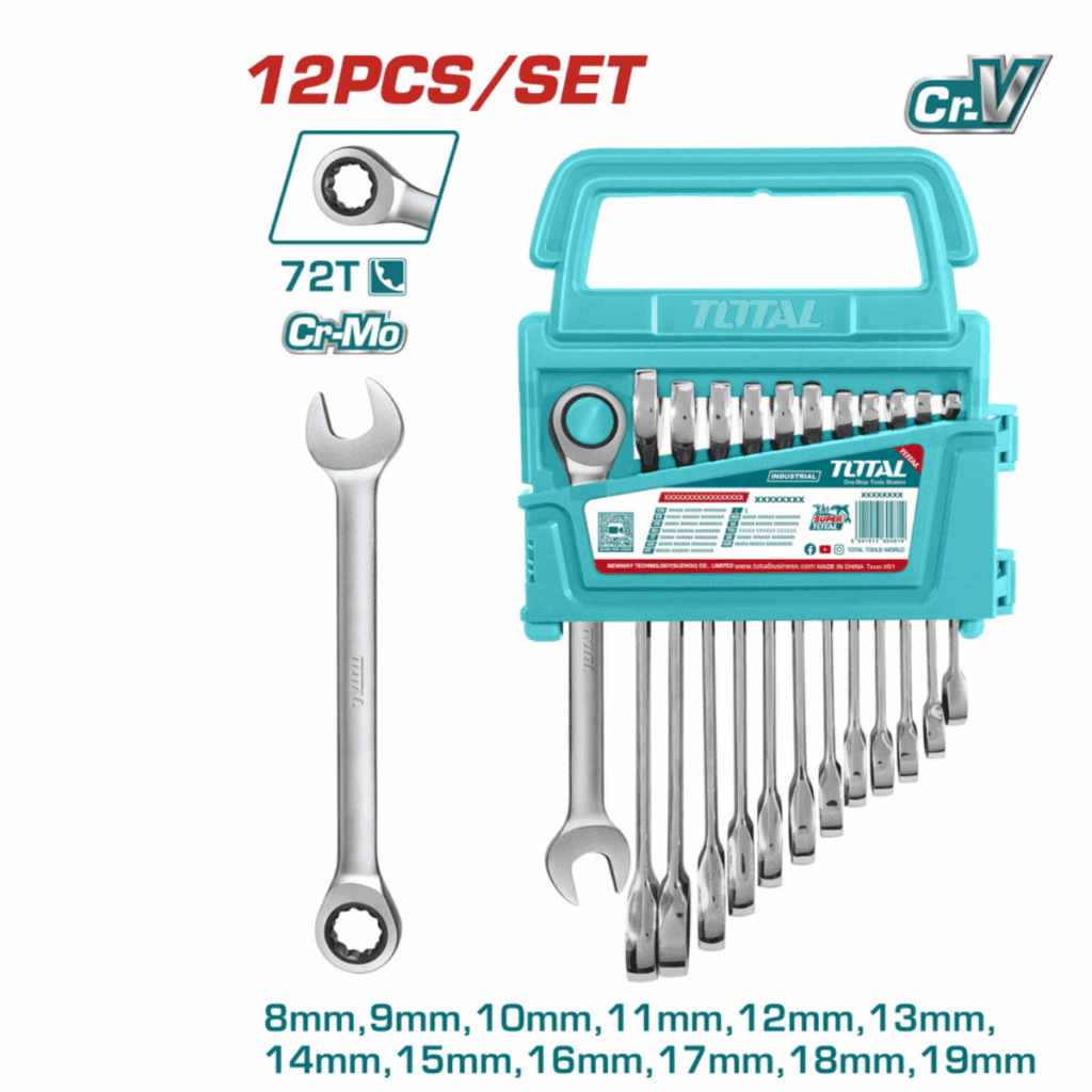SET LLAVES COMBINACION 12PCS CR-MO 8-19MM 72T INDUSTRIAL – THT102RK0126