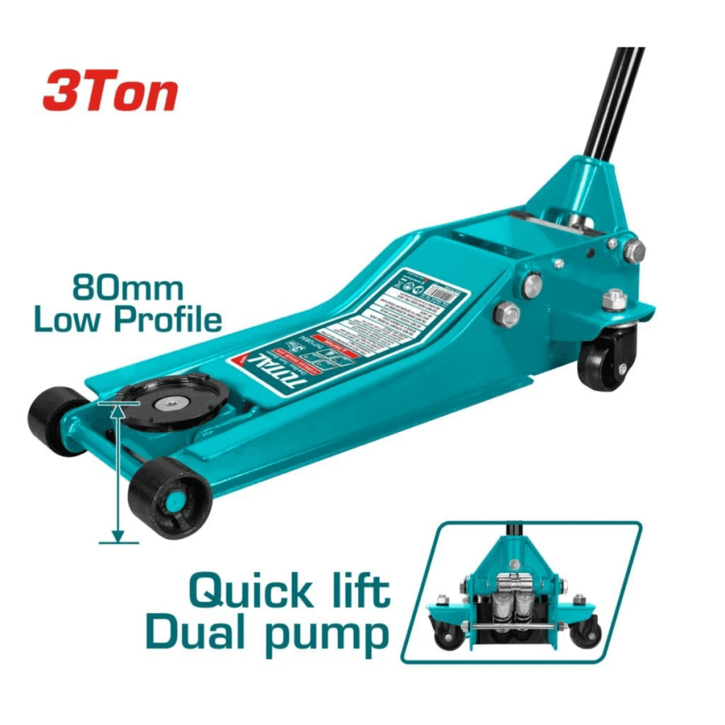 GATA LAGARTO 3TON 130-465MM DOBLE BOMBA LEVANTE RAPIDO INDUSTRIAL TOTAL- THT108313