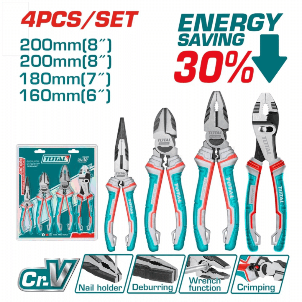 SET DE ALICATES 4PCS CR-V ENERGY 30% (ONE TIME) INDUSTRIAL – THT2K0488