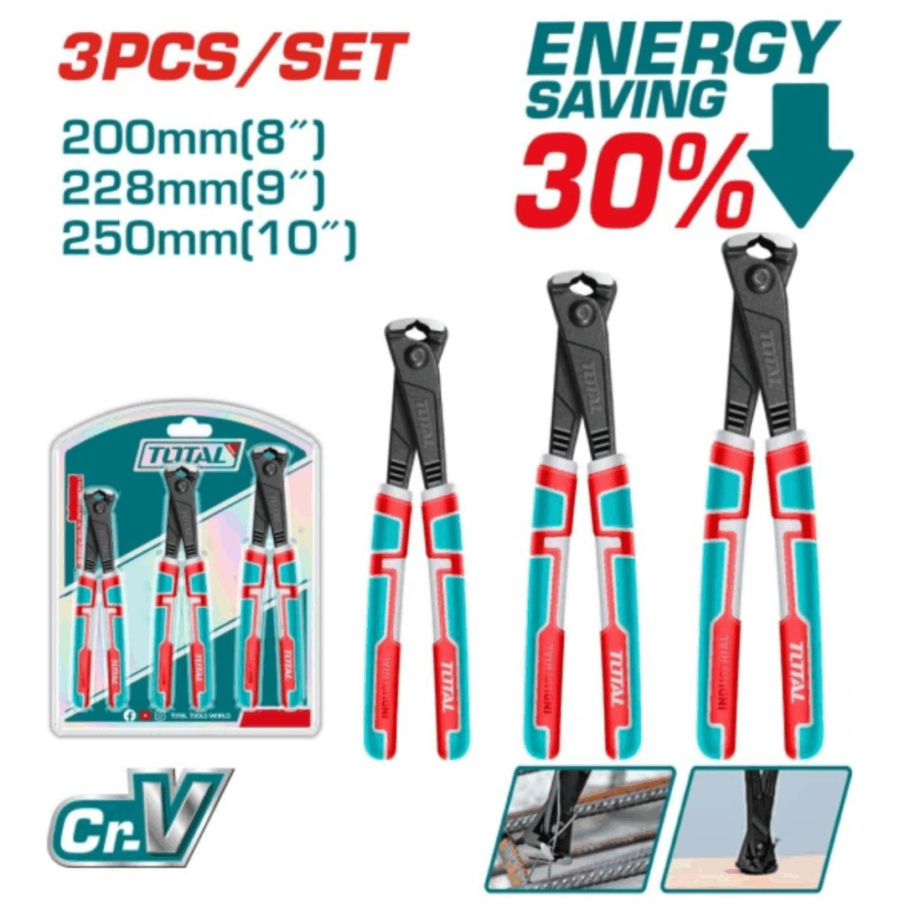 SET DE PINZAS TENAZA 3PCS 8 / 9 / 10 INCH CR-V / MANGO TPR INDUSTRIAL – THT2RK231