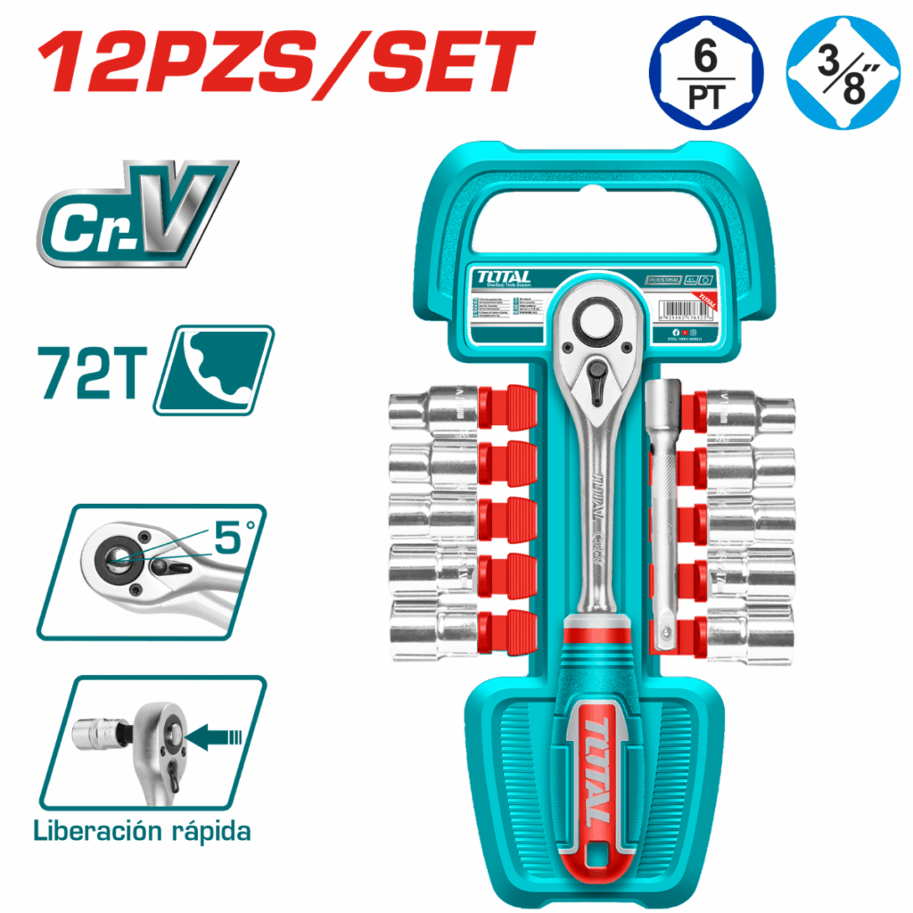 SET RACHET 3/8 + SOCKET 50BV30 27PCS INDUSTRIAL – THT381121