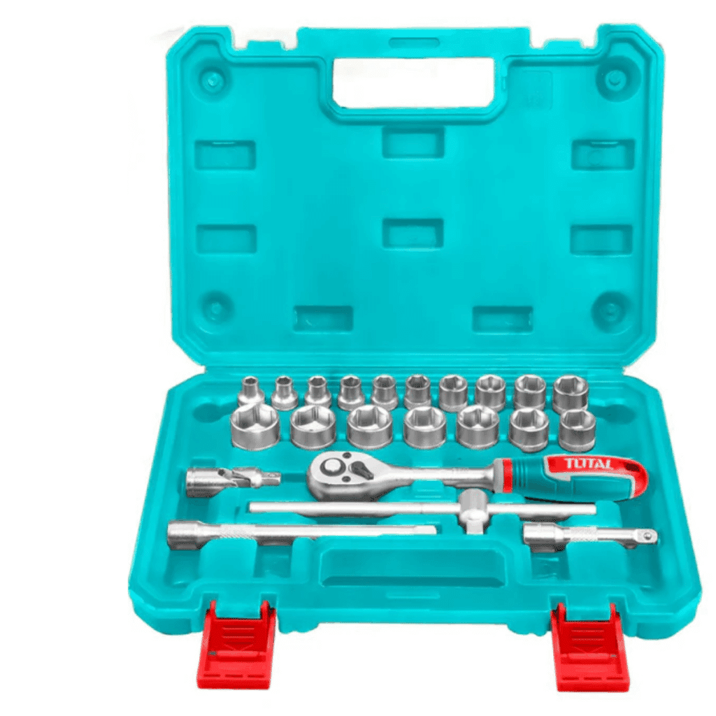 SET RACHET  22PIEZAS  3/8 + SOCKET 50BV30+ MALETIN INDUSTRIAL – THT381221
