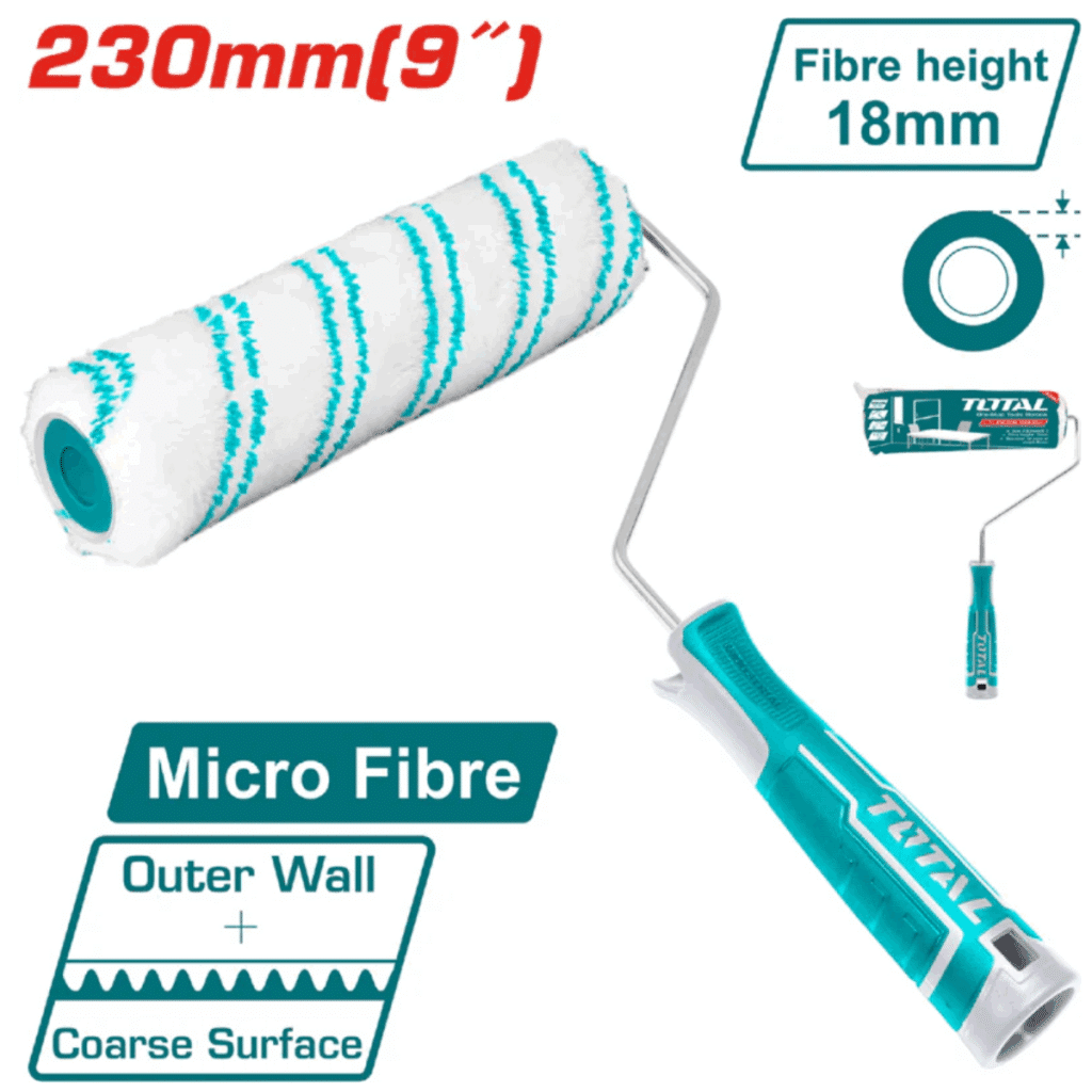 RODILLO PARA PINTAR 230MM(9») MICRO FIBRA 18MM INDUSTRIAL TOTAL – THT8593D