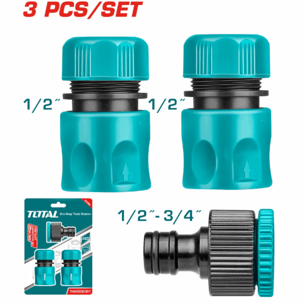 SET CONECTORES RAPIDOS PARA MANGUERA 1/2 / 1/2-3/4 INDUSTRIAL TOTAL- THWS030301