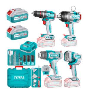 COMBO 4 EN 1 TALADRO PER. 96NM + LLAVE IMP. 1350NM + P.CALOR LCD + L - TOSLI250608