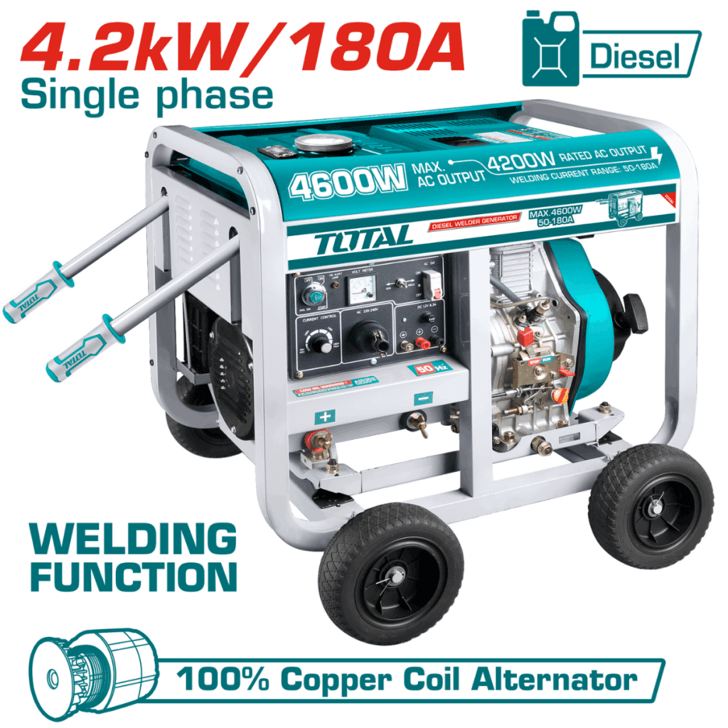 GENERADOR 4.6KW + SOLDADOR 180A E:1.6-4MM DIESEL ENCENDIDO ELECTRICO – TP446001-5