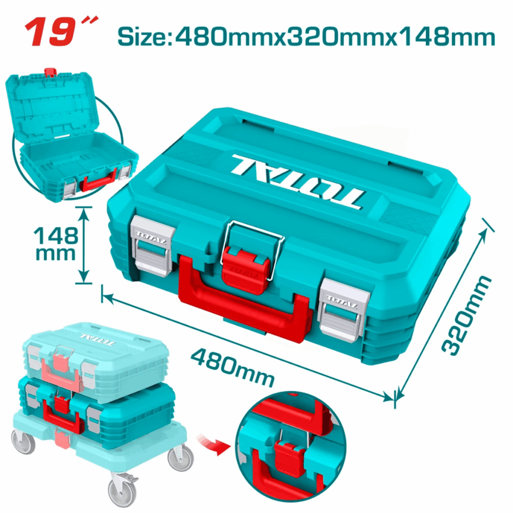CAJA DE HERRAMIENTAS APILABLE 19» (480X320X146MM) PP 15KG – TPBXS102