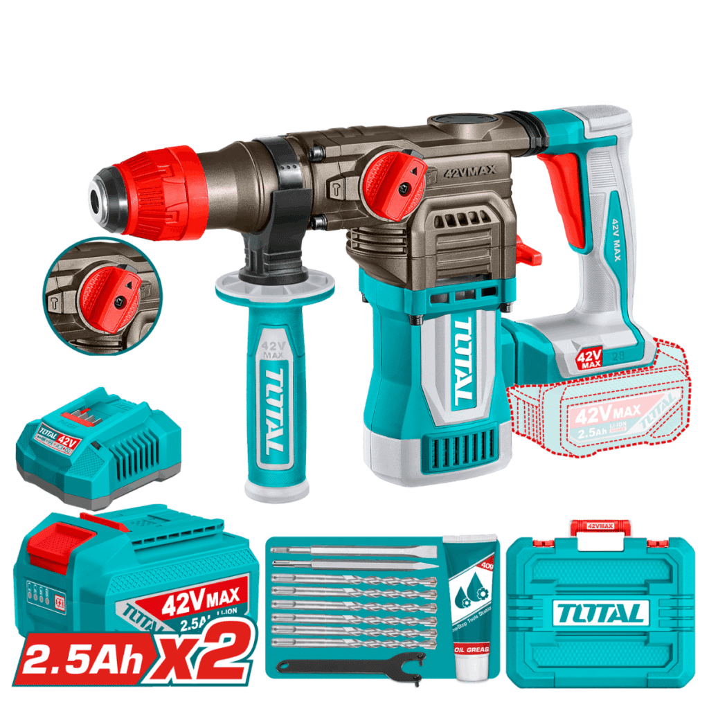 ROTOMARTILLO SDS+ 42V 28MM 4.5J 0-4400BPM BRUSHLESS 2X2.5AH +ACC MAL – TRHLI422882