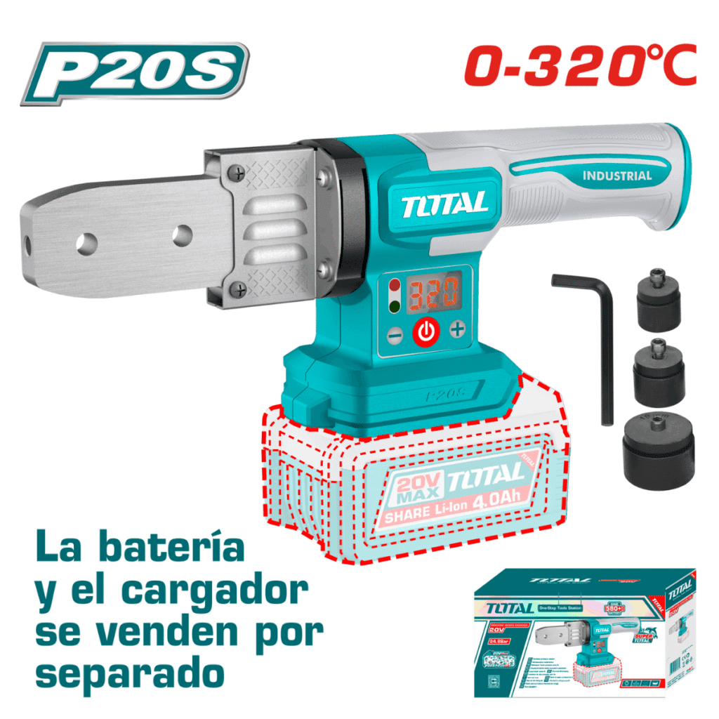 TERMOFUSORA 20V DIA: 20/25/32MM 320ºC INDUSTRIAL NO INC. BATERIA – TWTLI2018