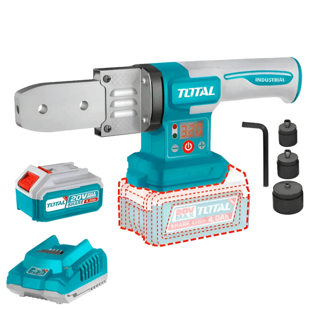 TERMOFUSORA 20V DIA: 20/25/32MM 320ºC INDUSTRIAL 2X4.0AH – TWTLI20182