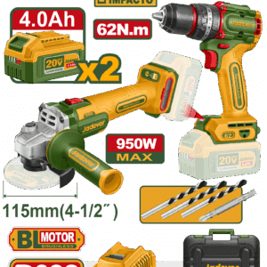 COMBO TALADRO +AMOLADORA 20V 2X4.0AH MALETIN - JDCK20273