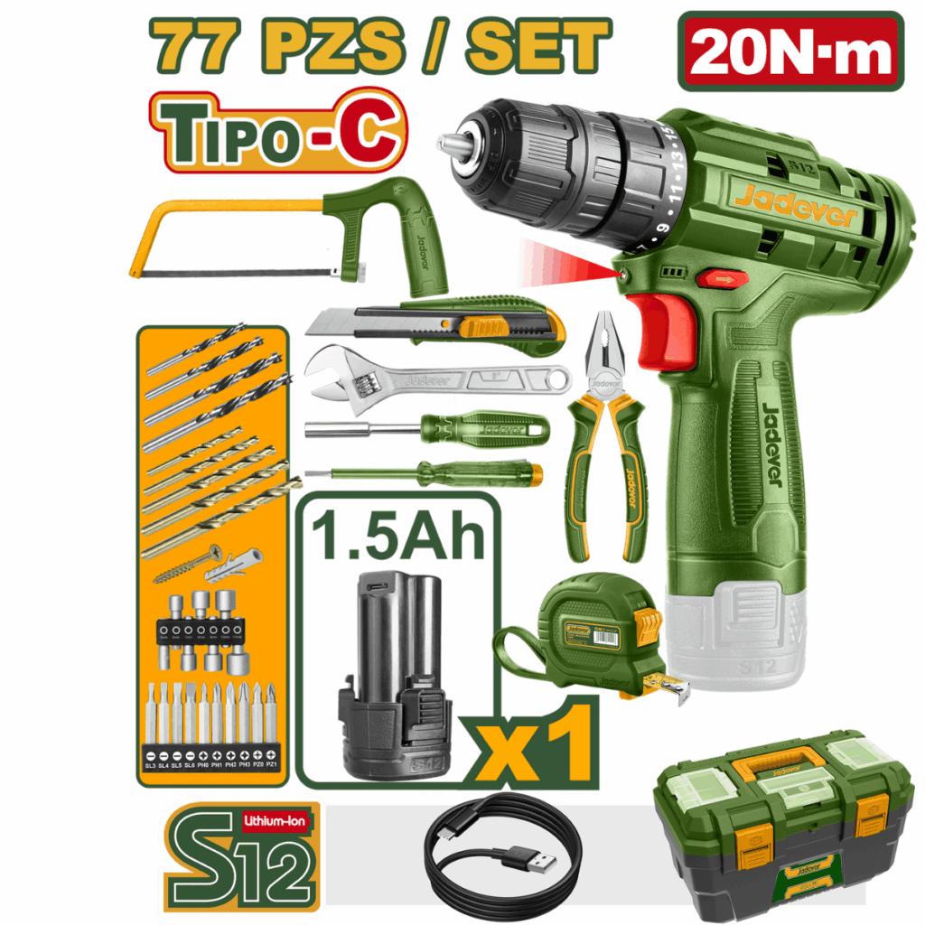 SET DE HERRAMIENTAS DE 77 PIEZAS – JDDT1B77