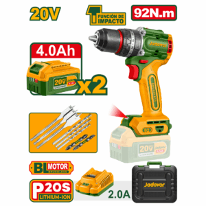 TALADRO COMPACTO 20V 92NM 13MM 22+1+1 2X4.0AH - JDCDP9281