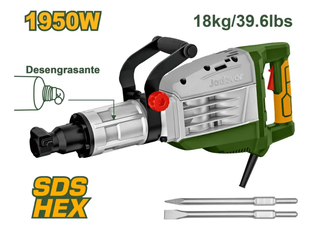 MARTILLO DEMOLEDOR JADEVR 1950W 2100 BPM 220V/60Hz – JDDB2D95