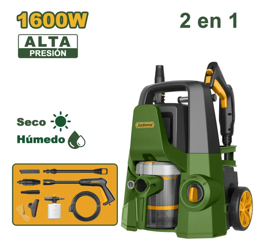HIDROLAVADORA  DE ALTA PRESION 1600W 1885PSI 5.2L/MIN JADEVER – JDHP4A16