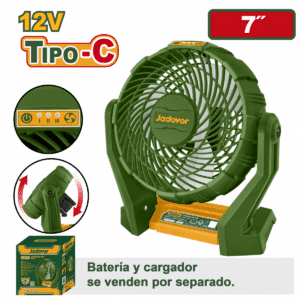 VENTILADOR 12V 7" ANGULO AJUSTABLE - JDLF1507