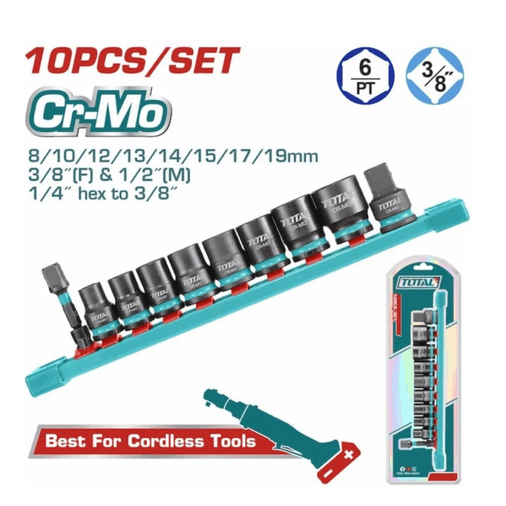 SET DADOS IMPACTO LARGO 3/8» 8-19MM 10PCS CR-MO INC ACC INDUSTRIAL – THKISD38106L