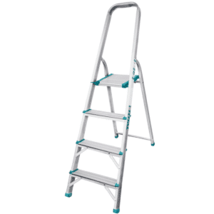 ESCALERA TIJERA ALU 4 PASOS 150KG PLAT.SUP: 26X25X3CM - THLAD06041
