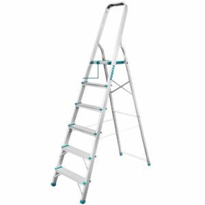 ESCALERA TIJERA ALU 6 PASOS 150KG PLAT.SUP: 26X25X3CM - THLAD06061