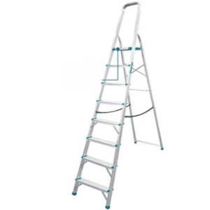 ESCALERA TIJERA ALU 8 PASOS 150KG PLAT.SUP: 26X25X3CM - THLAD06081