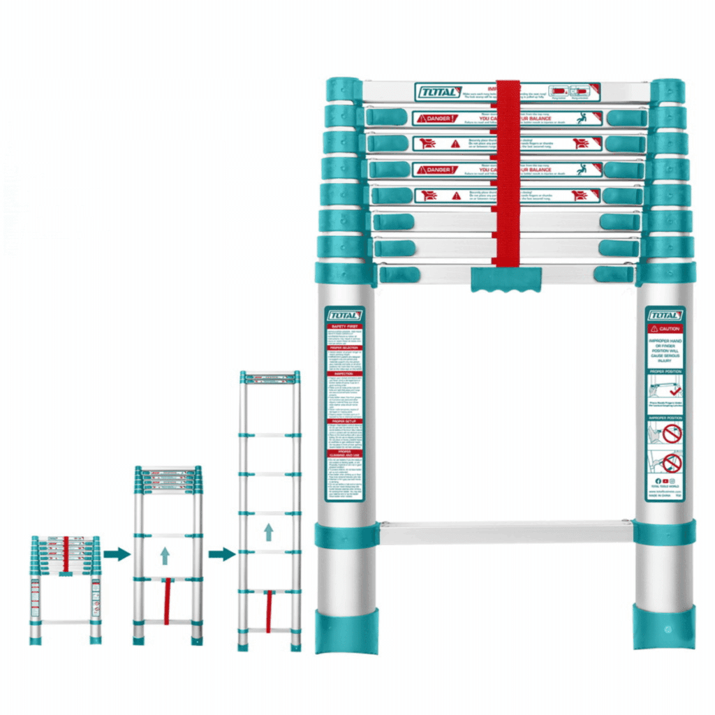 ESCALERA TELESCOPICA ALU 8 PASOS H:1980MM 150KG – THLAD08081