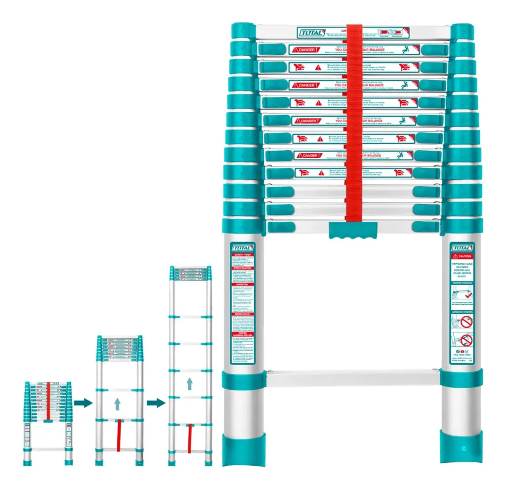 ESCALERA TELESCOPICA ALU 12 PASOS H:1980MM 150KG – THLAD08121