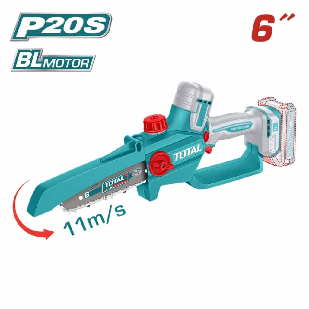 COMBO 2 EN 1 SIERRA CADENA 6» + TIJERA PODAR 20V 2X2.0AH + MALETIN – TOSLI250795