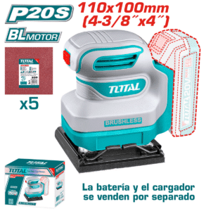 LIJADORA ORBITAL 20V BRUSHLESS 12000RPM 110X100MM + ACC INDUSTRIAL - TSHSLI2024