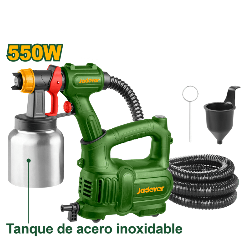 PISTOLA PINTAR HVLP 550W 700ML/MIN CAP 800ML TANQUE ACERO – JDEG2A51