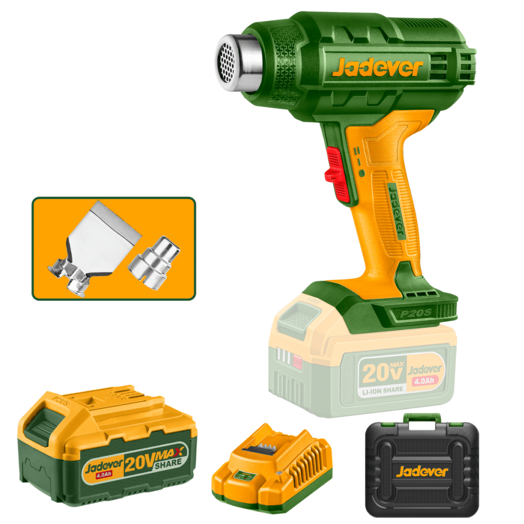 PISTOLA DE CALOR 300-560ºC 100/200 L/MIN 1X4.0AH MALETIN – JDKH1B012