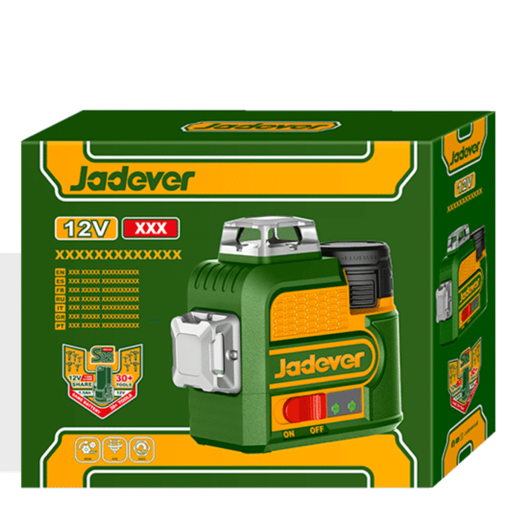 NIVEL LASER 3D 12V 12LINEAS 0-30M VERDE 1X1.5AH + ACC – JDLE8M12