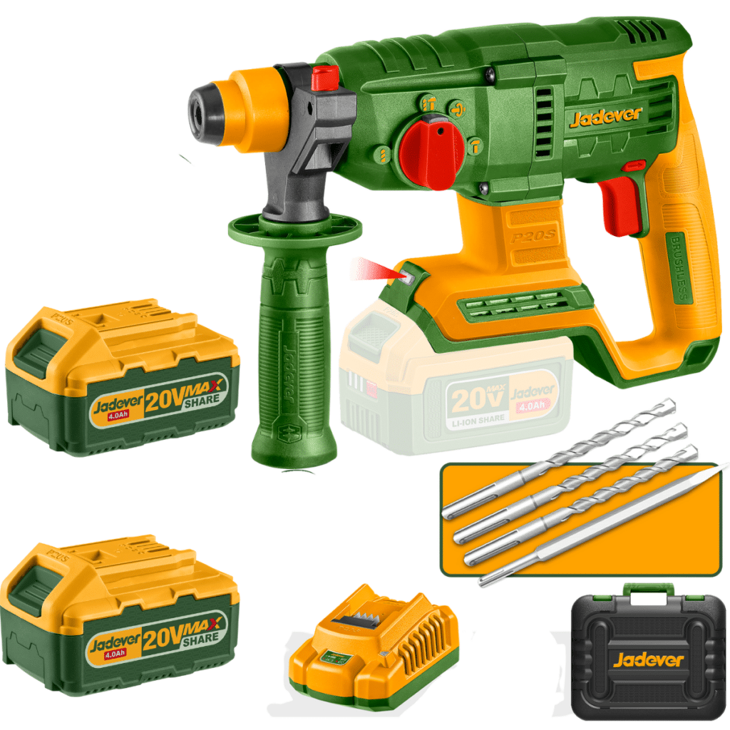 ROTOMARTILLO 20V BL 22MM 2.0J 0-5400BPM 2X4.0AH 4F +ACC MALETIN INDUST – JDLM15225