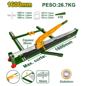 CORTA MAYOLICA 1600MM CORTE 16MM HOJA 22X6X6MM - JDTR1601