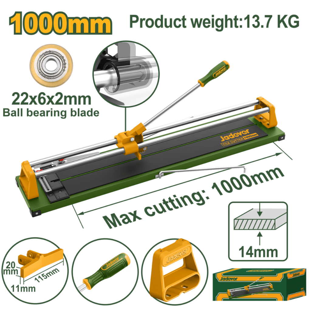 CORTA MAYOLICA 1000MM CORTE 14MM HOJA 22X6X2MM BASE 1200X200MM – JDTR8510
