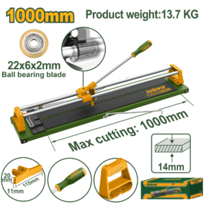 CORTA MAYOLICA 1000MM CORTE 14MM HOJA 22X6X2MM BASE 1200X200MM - JDTR8510