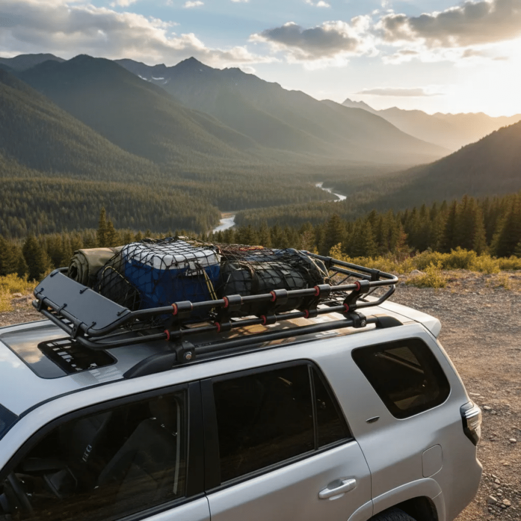 PARRILLA DE ALUMINIO CON DETALLE ROJO 140X100CM +CROSS BAR NEGRO – S3-RR21-BK-R-L