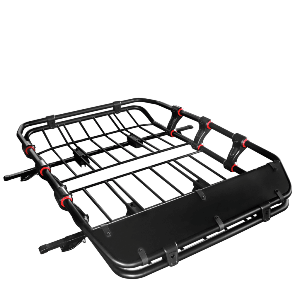 PARRILLA DE ALUMINIO CON DETALLE ROJO 140X100CM +CROSS BAR NEGRO – S3-RR21-BK-R-L