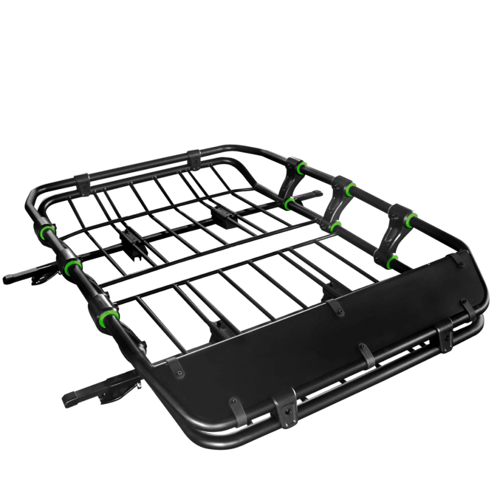 PARRILLA DE ALUMINIO CON DETALLE VERDE 140X100CM +CROSS BAR NEGRO – S3-RR21-BK-G-L
