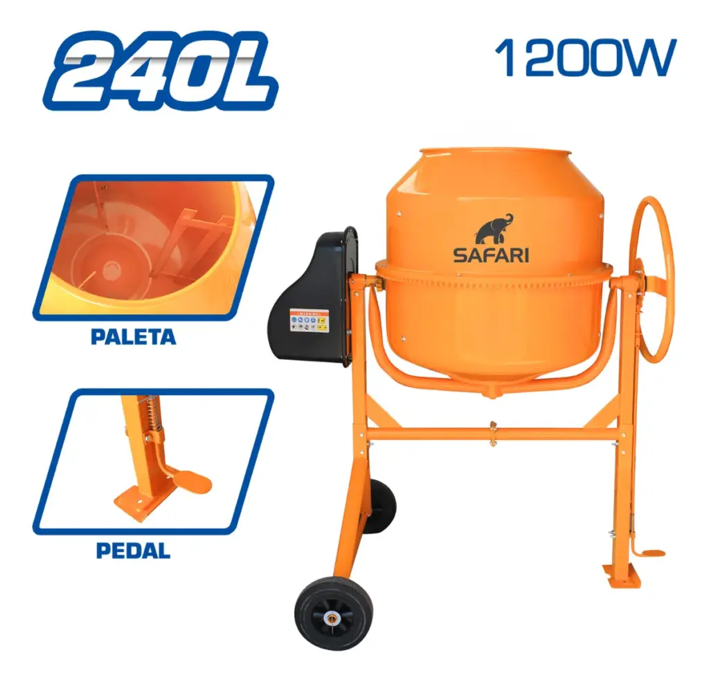 MEZCLADORA DE CONCRETO 240 LITROS 1200W – QB260