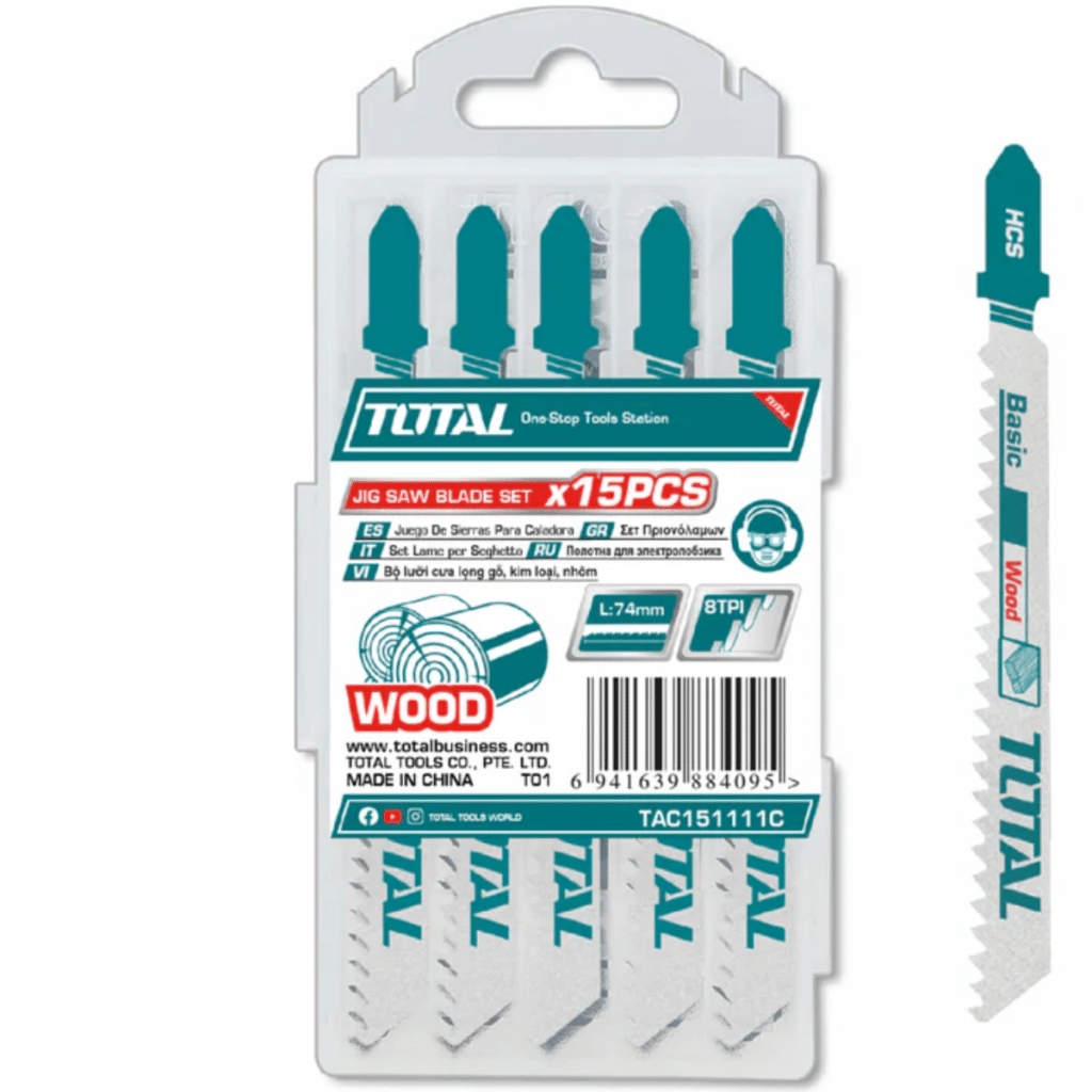 HOJAS PARA SIERRA CALADORA 15PCS PARA MADERA VELOCIDAD 8TPI HCS – TAC151111C