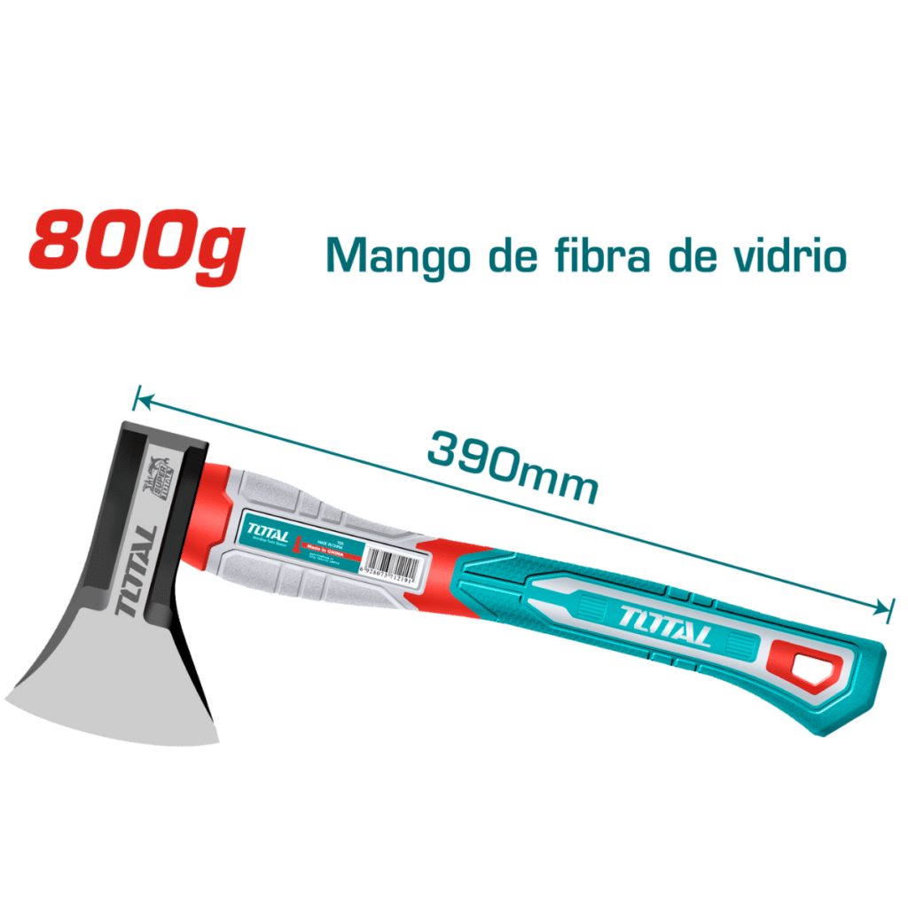 HACHA DE MANO 800G 390MM MANGO FIBRA DE VIDRIO – THAX061800