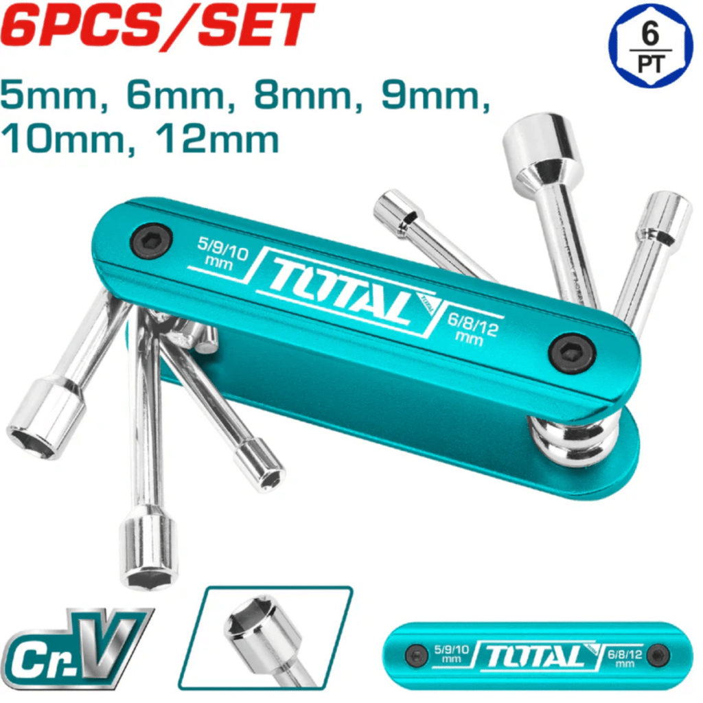 MULTIHERRAMIENTA LLAVES 5/6/8/9/10/12 6 PCS CR.V + AL PLEGABLE – THFND061
