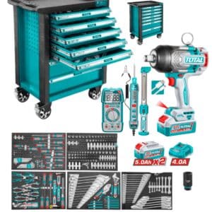 CARRO PORTAHERRAMIENTAS 7 CAJONES + LLAVE IMPACTO 5AHX2 1350NM 288PCS TOTAL - THPTCS82882