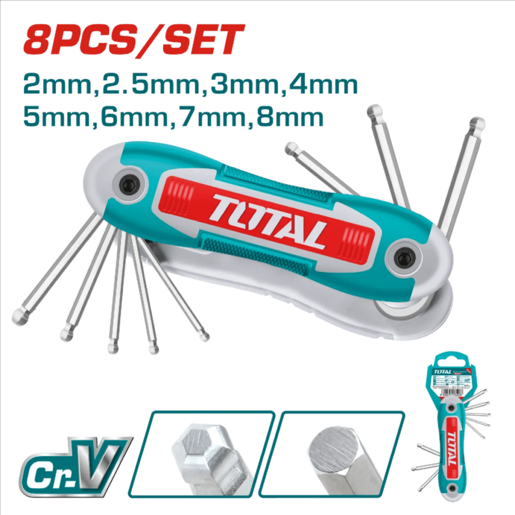 LLAVE ALLEN BOLSILLO 8 FUNCIONES 2-8MM CR-V PUNTA REDONDA – THT1061836